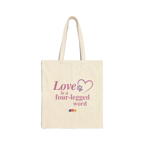 Cotton Canvas Tote Bag - Love is