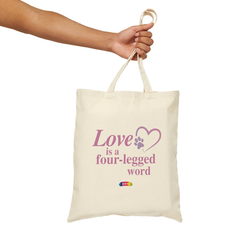 Cotton Canvas Tote Bag - Love is